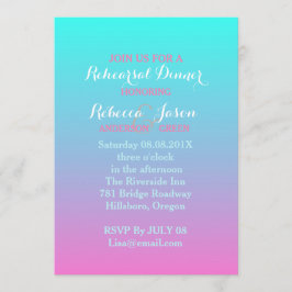 Convite janto de ensaio de casamento ombre, turquesa rosa