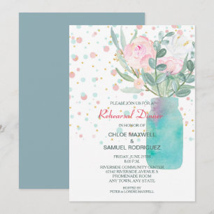 Convite Janto de Ensaio de Casamento Pastel Confetti Mason