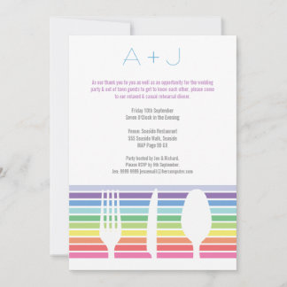 Convite Janto de Ensaio de Casamento Rainbow Cutlery Convi