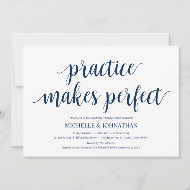 Convite Janto de ensaio de casamento russo, Marinho azul (Frente)