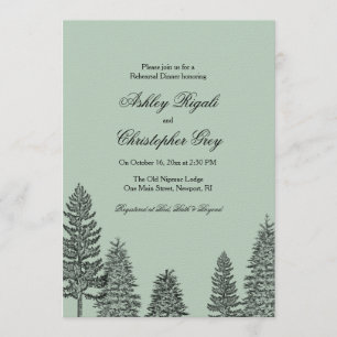 Convite Janto de ensaio de casamento russo - Pine Tree