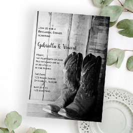 Convite Janto de Ensaio de Casamento Rustic Cowboy Boots