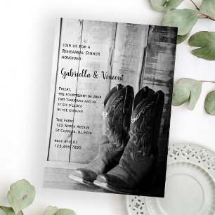 Convite Janto de Ensaio de Casamento Rustic Cowboy Boots