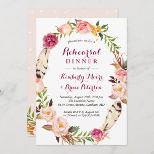 Convite Janto de Ensaio de Casamento Rustic Floral Wreath