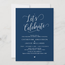 Convite Janto de Ensaio de Casamento, Script Azul Simples 
