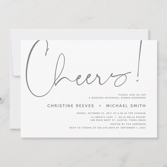 Convite Janto de Ensaio de Casamento, Tema Moderno Minimal (Frente)