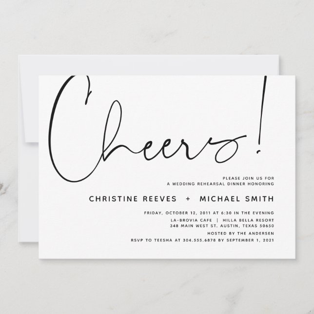 Convite Janto de Ensaio de Casamento, Tema Moderno Minimal (Frente)
