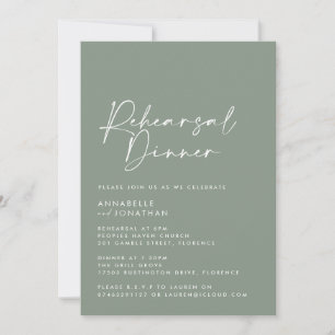Convite Janto de Ensaio de Casamento Verde de Sábio Mínimo