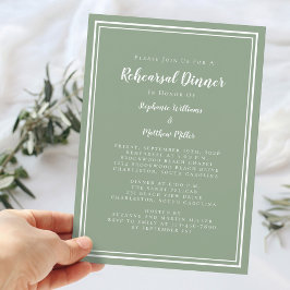 Convite Janto de Ensaio de Casamento Verde de Sage Minimal