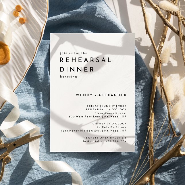 Convite Janto de Ensaio de Casamentos Brancos Modernos (Criador carregado)