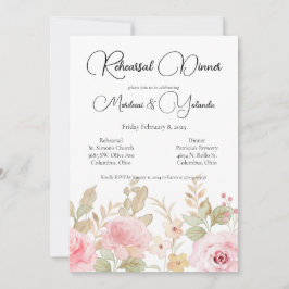 Convite Janto de Ensaio de Casamentos Florais Elegante