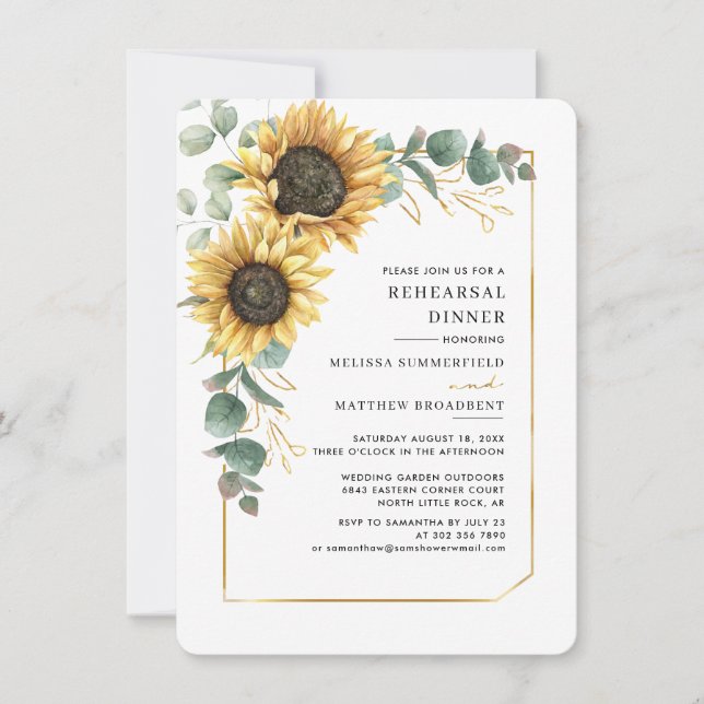 Convite Janto de ensaio de castigo de girassol (Frente)