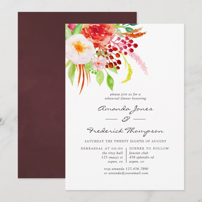 Convite Janto de ensaio de Charm Rustic Vintage (Frente/Verso)