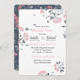 Convite Janto de ensaio de coloração aquosa cor-de-rosa fl