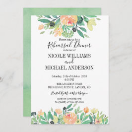 Convite Janto de ensaio de coloração aquosa verde RUSTIC