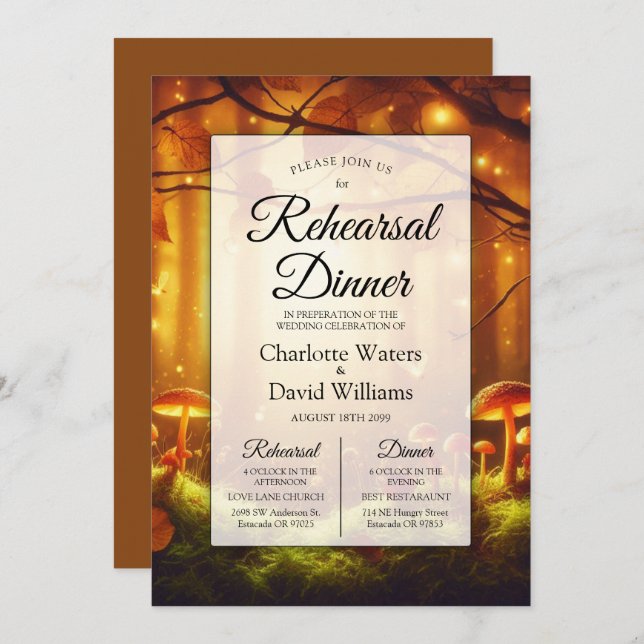 Convite Janto de ensaio de Contato de Floresta Amber Magic (Frente/Verso)