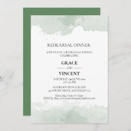 Convite janto de ensaio de cor aquosa abstrato verde