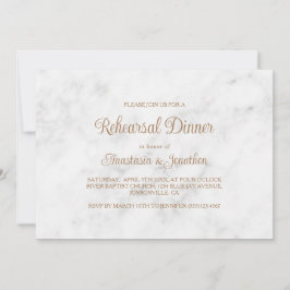 Convite Janto de ensaio de Design de Script Dourado e Marb