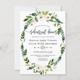Convite Janto de Ensaio de Escrita Manual Branco Floral