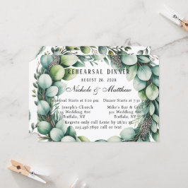 Convite Janto de ensaio de Eucalyptus em verde e sábio