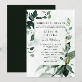 Convite Janto de ensaio de Eucalyptus em verde russo