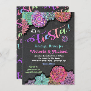 Convite Janto de ensaio de Fiesta Floral Mandala, mexicano