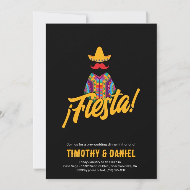 Convite Janto de ensaio de Fiesta mexicano (Frente)