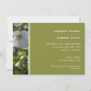 Convite janto de ensaio de flores brancas frescas