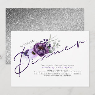 Convite Janto de Ensaio de Flores Roxas e Luminosas Pratea