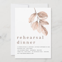 Convite Janto de Ensaio de Folha de Blush Moderno Elegante