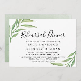 Convite Janto de Ensaio de Folhas Botânicas de Aquarelas