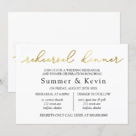 Convite Janto de ensaio de folhas de ouro minimalista simp