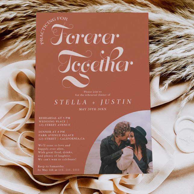 Convite janto de ensaio de fotografia terracotta de retro  (Criador carregado)