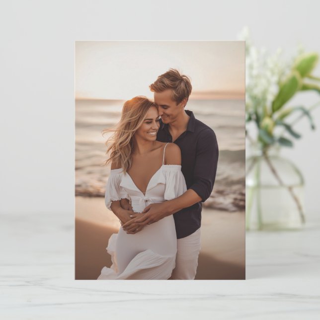 Convite Janto de ensaio de fundo fotográfico Vellum (Em pé/Frente)