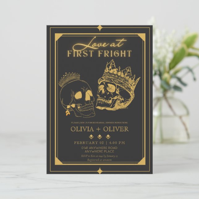 Convite Janto de ensaio de Halloween (Em pé/Frente)