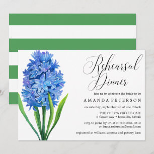 Convite Janto de ensaio de Hydrangea azul de Flor Trendy