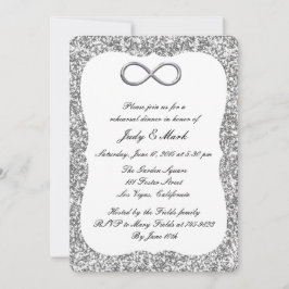 Convite Janto de ensaio de infinidade da prata com brilho