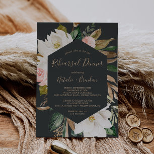 Convite Janto de ensaio de Magnolia Black and White