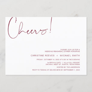 Convite Janto de Ensaio de Manuscrito em Borgonha de Minim