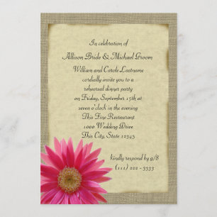 Convite Janto de ensaio de margarida rosa-sol do campo