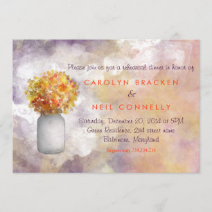 Convite Janto de Ensaio de Masonjar Whimsical/Flores Amare