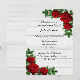 Convite Janto de Ensaio de Natal do Rosa vermelha & Pine B