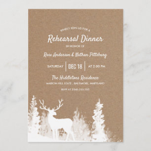 Convite Janto de ensaio de Natal Kraft Paper Reindeer