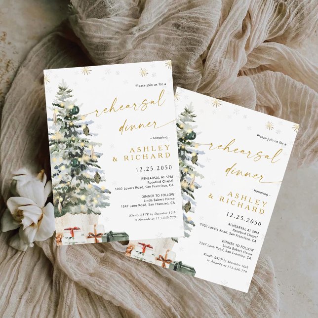 Convite Janto de ensaio de Natal Pine Tree (Criador carregado)