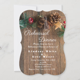 Convite Janto de ensaio de Natal Rustic Country
