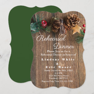 Convite Janto de ensaio de Natal Rustic Country