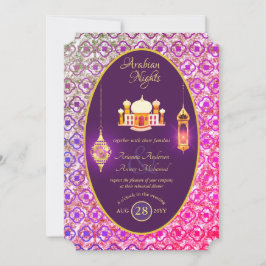 Convite Janto de Ensaio de Noivado de Casamento Árabe