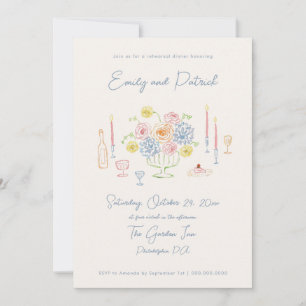 Convite Janto de ensaio de Pastel Whimsical Funky desenhad