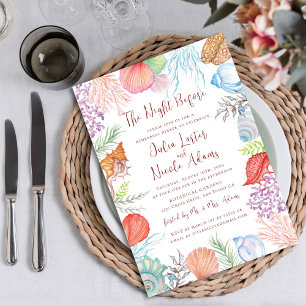 Convite Janto de Ensaio de Praia de Shell do Mar Azul Mode