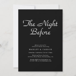 Convite Janto de ensaio de preto elegante com script minim